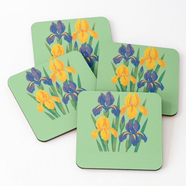 Item preview, Retro Irises Bold Vintage Floral Style designed and sold by FrictionMaxxing.