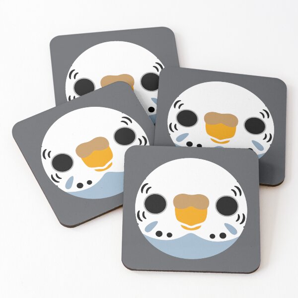 Item preview, The face of a normal gray female budgie designed and sold by INKOYADO.