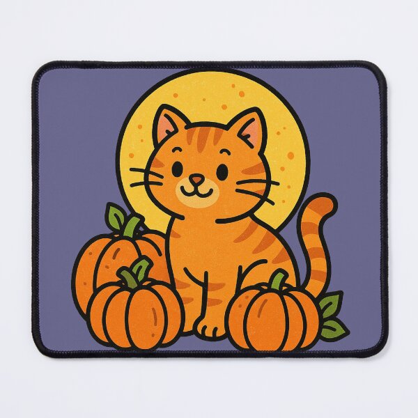 Item preview, Halloween Kitty Cat with Pumpkins designed and sold by FrictionMaxxing.