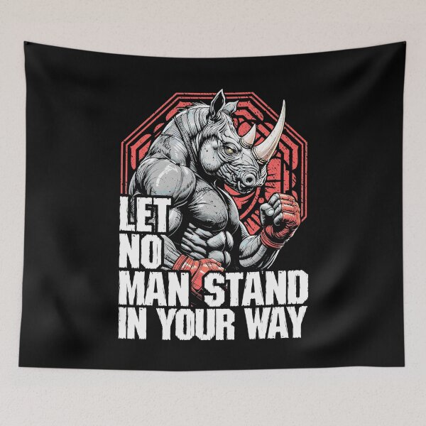 Item preview, MMA Fighter Rhino Let No Man Stand Rhinoceros Martial Arts designed and sold by GrandeDuc.