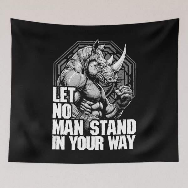 Item preview, MMA Fighter Rhino Let No Man Stand Rhinoceros Martial Arts designed and sold by GrandeDuc.