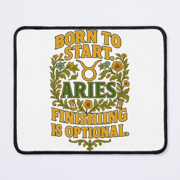 Item preview, Aries “Born to start. Finishing is optional.” Art Nouveau T-Shirt | Zodiac Humor designed and sold by MySpiritTravels.