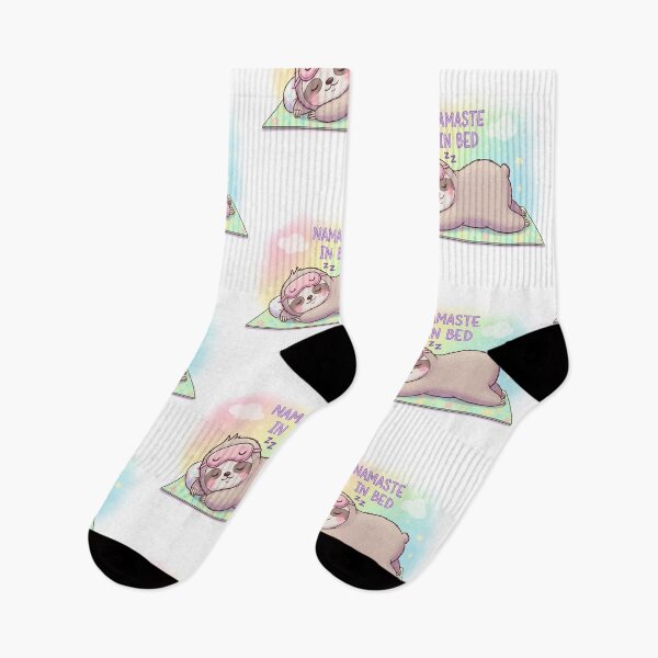 Item preview, Namaste in Bed – Kawaii Sleeping Sloth Yoga Vibes designed and sold by 001Haiba.