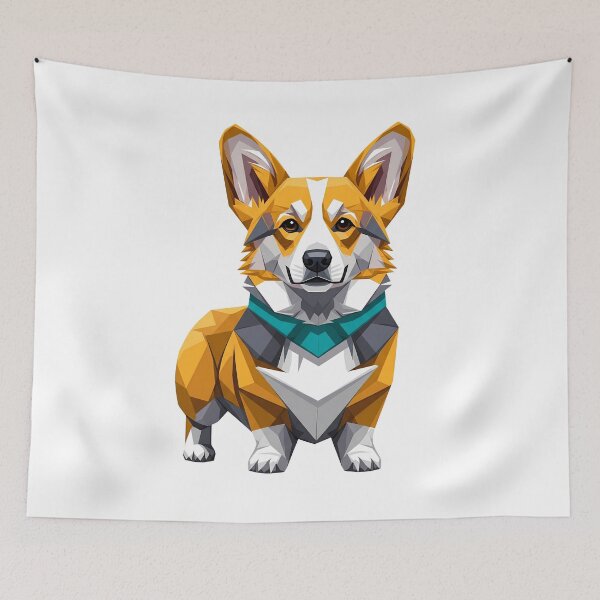 Artikelvorschau, Moderner geometrischer Corgi mit eckigen Formen und Polygonen entworfen und verkauft von zoughlal.