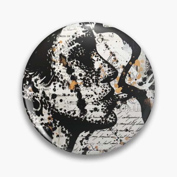 Item preview, Annotations of the Self – Black and White Mixed Media Portrait designed and sold by CheHojas.