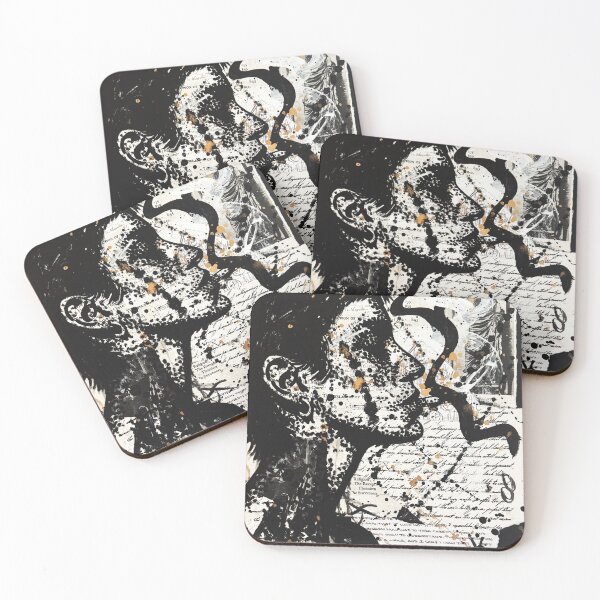 Item preview, Annotations of the Self – Black and White Mixed Media Portrait designed and sold by CheHojas.