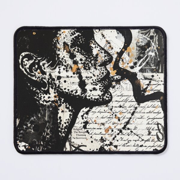 Item preview, Annotations of the Self – Black and White Mixed Media Portrait designed and sold by CheHojas.