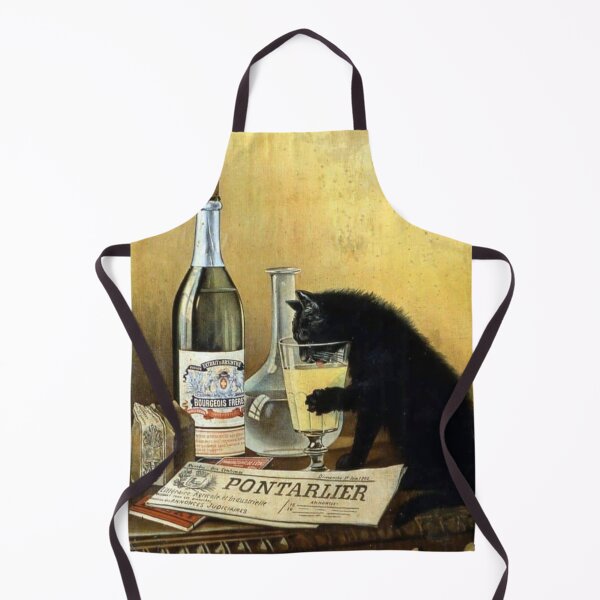 Item preview, black cat drinking absinthe designed and sold by RickE.