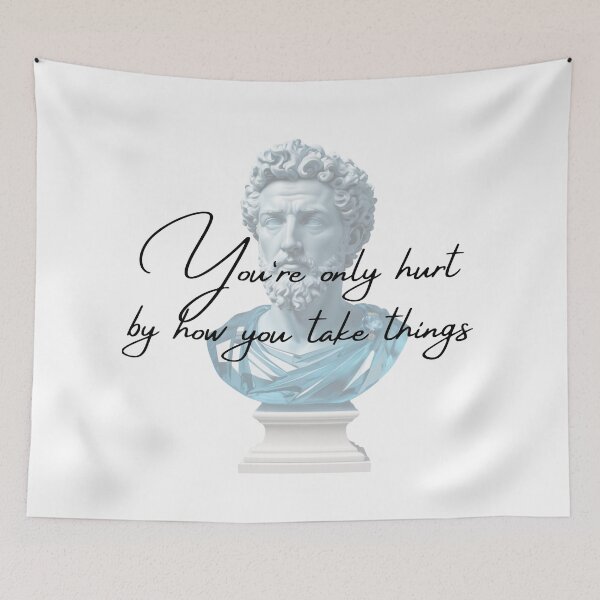 Item preview, You're Only Hurt by How You Take Things -  Marcus Aurelius Stoic Clothing | Marcus Aurelius Stoicism Quotes Artwork designed and sold by LexaArtworks.