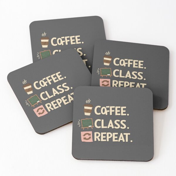 Item preview, Coffee, Class, Repeat- Student Life Quote Sticker designed and sold by MikokoDesigns.