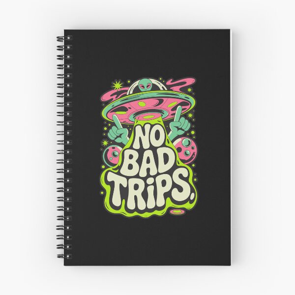 Item preview, No Bad Trips – Trippy Alien UFO Psychedelic Art Design designed and sold by TipTop GFX.