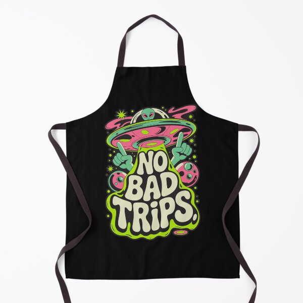 Item preview, No Bad Trips – Trippy Alien UFO Psychedelic Art Design designed and sold by TipTop GFX.