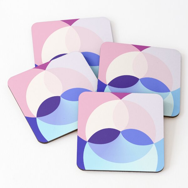 Item preview, Pastel Pink and Blue Circle Centred Minimal Modern Abstract Shapes designed and sold by patternsoup.
