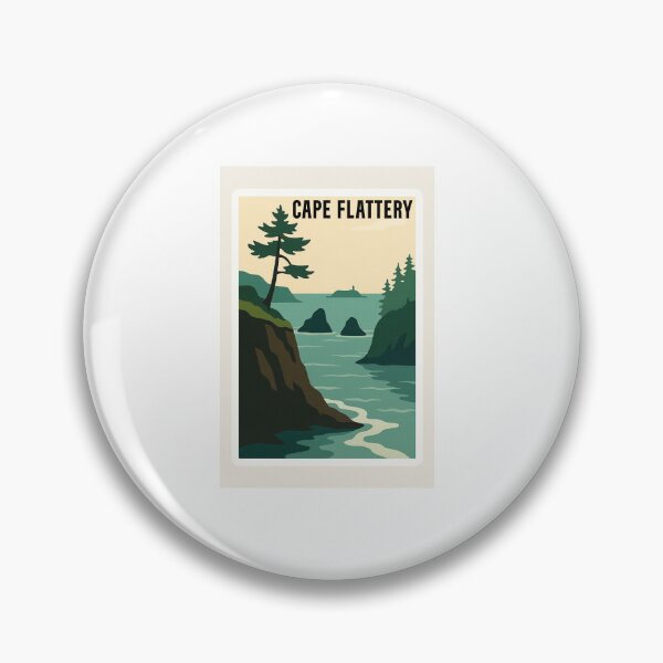 Item preview, Cape Flattery, Washington – Minimalist PNW Coastline Vector Art designed and sold by Youssef-BM.