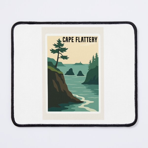 Item preview, Cape Flattery, Washington – Minimalist PNW Coastline Vector Art designed and sold by Youssef-BM.