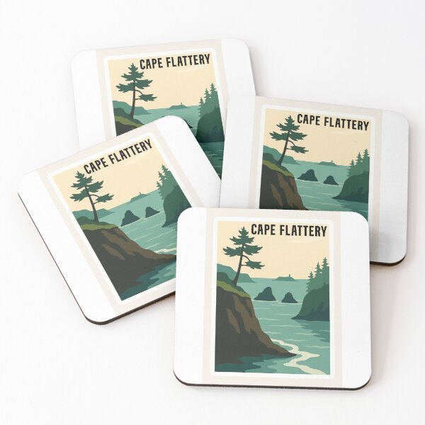 Item preview, Cape Flattery, Washington – Minimalist PNW Coastline Vector Art designed and sold by Youssef-BM.