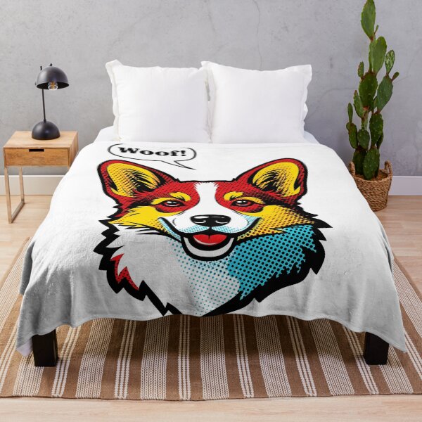 Item preview, Pop Art Corgi Head with Speech Bubble in Vibrant Colors designed and sold by zoughlal.