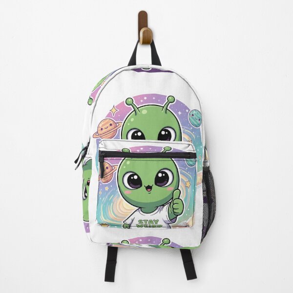 Item preview, Stay Weird – Kawaii Green Alien Thumbs-Up Vibes designed and sold by 001Haiba.