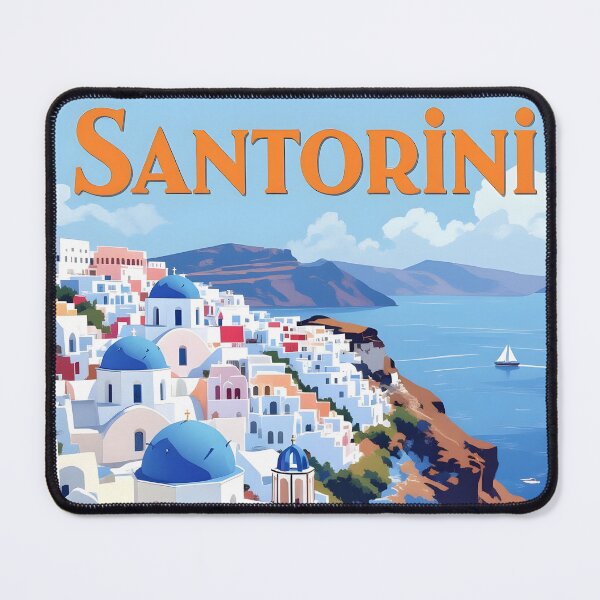 Item preview, Santorini: Vintage-Style Painterly Travel Poster designed and sold by LSVart.