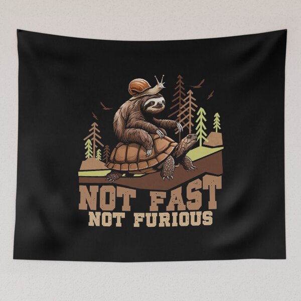 Item preview, Not Fast, Not Furious - Funny Snail Sloth Tortoise Adventure designed and sold by HimayaStudio.