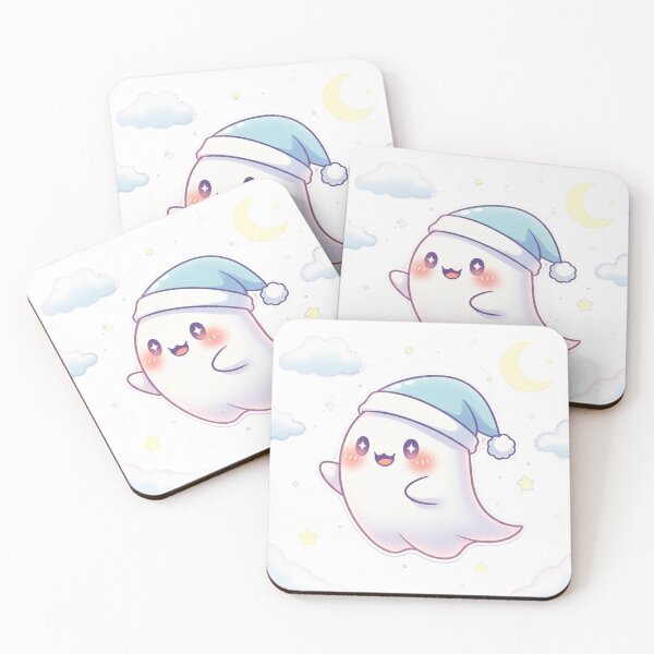 Item preview, Sweet Dreams Boo – Kawaii Ghost in a Nightcap designed and sold by 001Haiba.