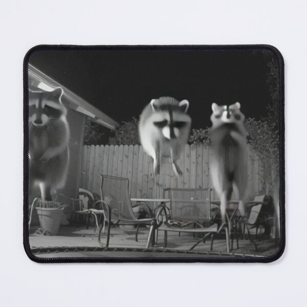 Item preview, “Raccoon-a-boing: Midnight Mischief in Midair!” designed and sold by Print Fiction.