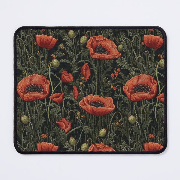 Item preview, Poppies & Seedpods – Moody Autumn Botanical on Black designed and sold by PietyandDesire.
