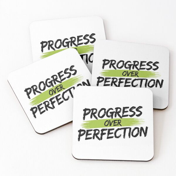 Item preview, Progress Over Perfection – Bold Green Brush Quote designed and sold by ArtByYunus.