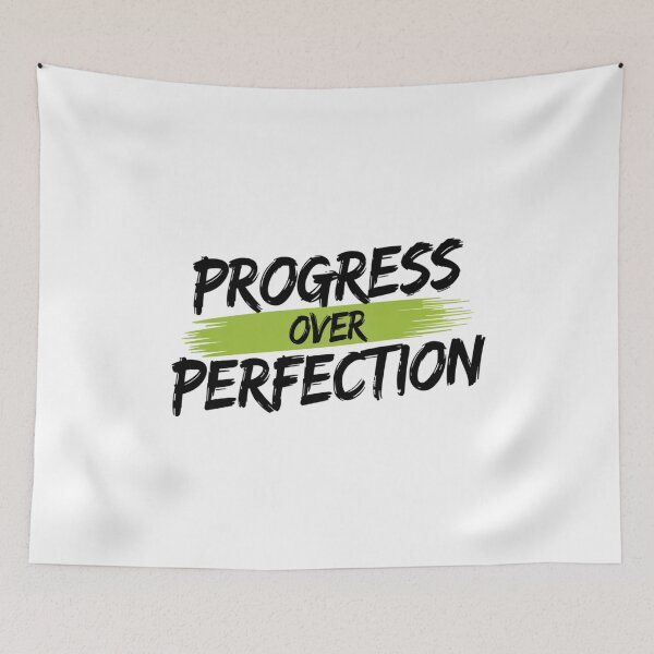 Item preview, Progress Over Perfection – Bold Green Brush Quote designed and sold by ArtByYunus.