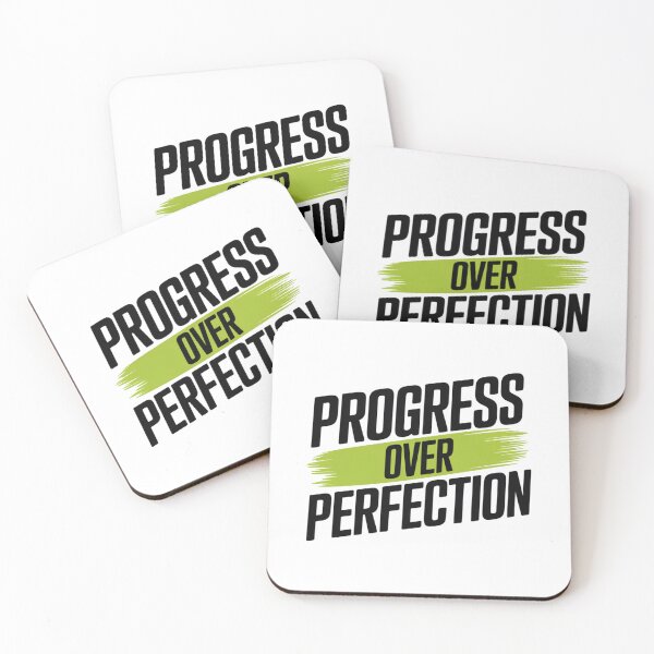 Item preview, Progress Over Perfection – Bold Green Brush Quote designed and sold by ArtByYunus.
