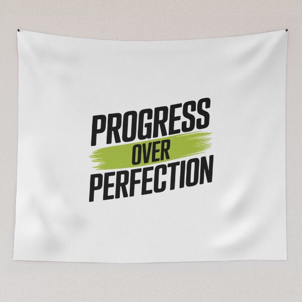 Item preview, Progress Over Perfection – Bold Green Brush Quote designed and sold by ArtByYunus.