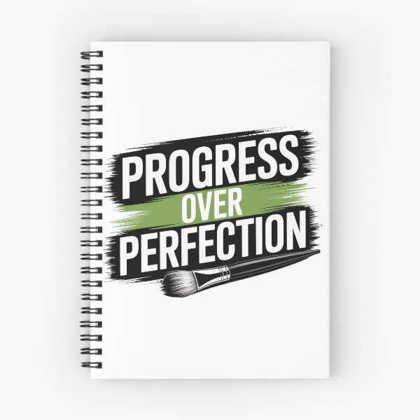 Item preview, Progress Over Perfection – Bold Green Brush Quote designed and sold by ArtByYunus.