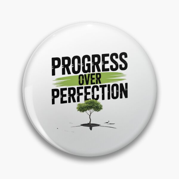 Item preview, Progress Over Perfection – Bold Green Brush Quote designed and sold by ArtByYunus.