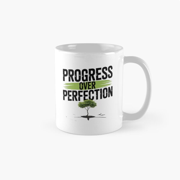 Item preview, Progress Over Perfection – Bold Green Brush Quote designed and sold by ArtByYunus.