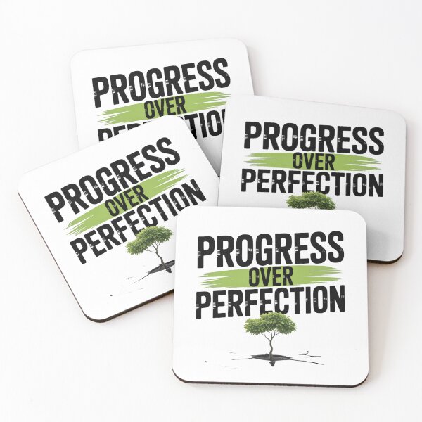 Item preview, Progress Over Perfection – Bold Green Brush Quote designed and sold by ArtByYunus.