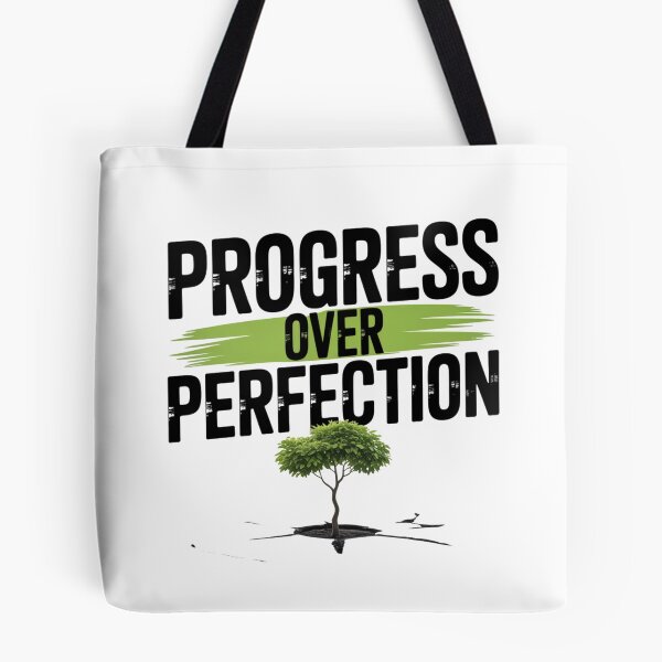 Item preview, Progress Over Perfection – Bold Green Brush Quote designed and sold by ArtByYunus.