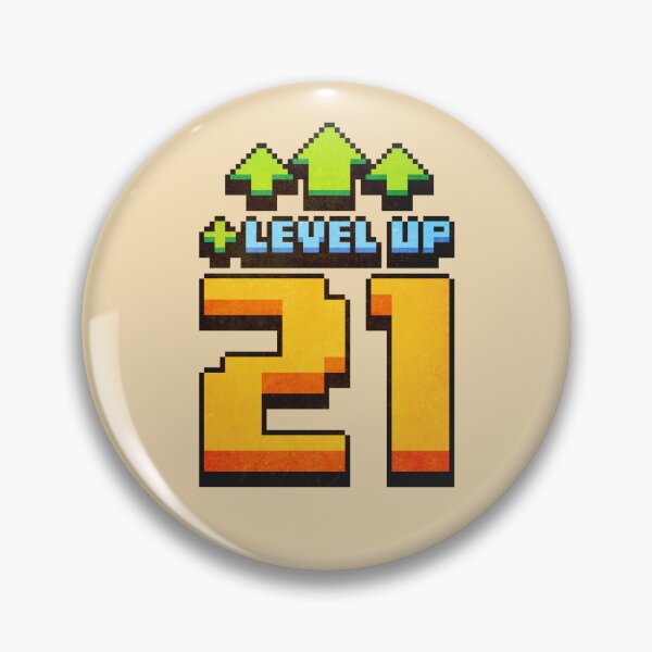 Item preview, Level Up 21 Lvl Pixel Art Birthday Gift designed and sold by PixelDrukiPL.