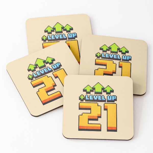 Item preview, Level Up 21 Lvl Pixel Art Birthday Gift designed and sold by PixelDrukiPL.