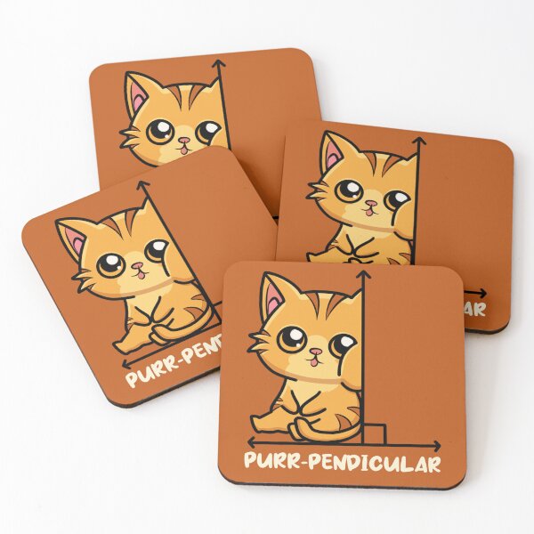 Item preview, Purr-pendicular - Funny Cat Geometry Pun designed and sold by HimayaStudio.