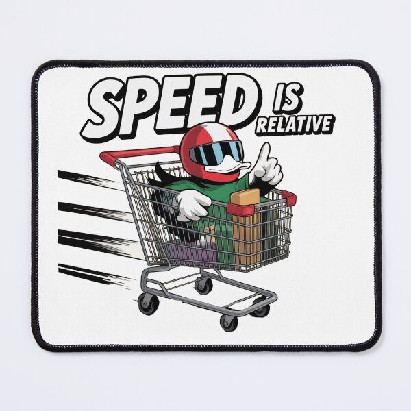 Item preview, Speed Is Relative – Racing Duck in Shopping Cart designed and sold by ArtByYunus.
