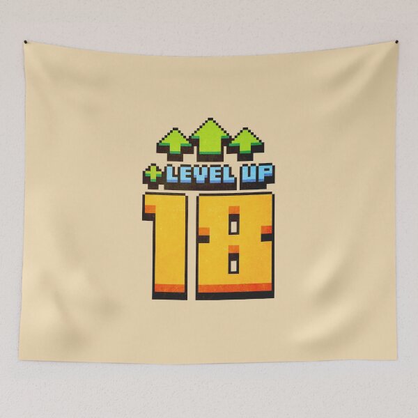 Item preview, Level Up 18 Lvl Pixel Art Birthday Gift designed and sold by PixelDrukiPL.