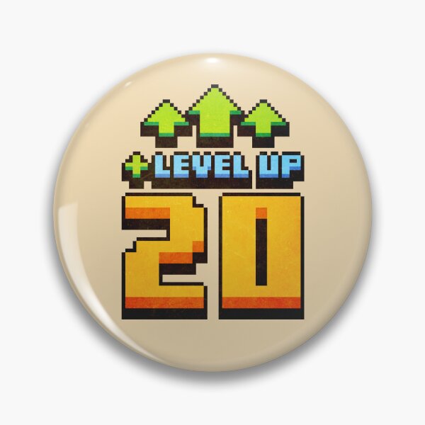Item preview, Level Up 20 Lvl Pixel Art Birthday Gift designed and sold by PixelDrukiPL.