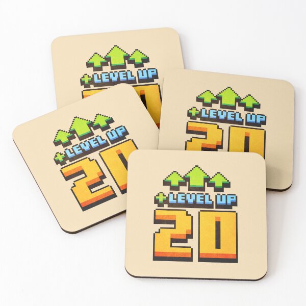 Item preview, Level Up 20 Lvl Pixel Art Birthday Gift designed and sold by PixelDrukiPL.