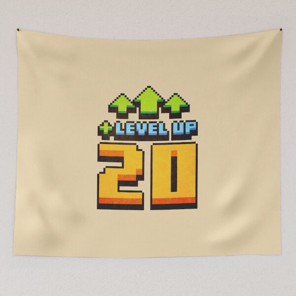 Item preview, Level Up 20 Lvl Pixel Art Birthday Gift designed and sold by PixelDrukiPL.