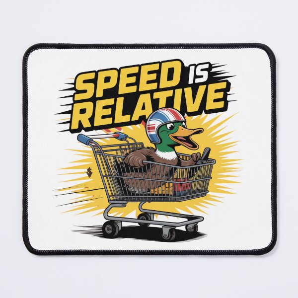 Item preview, Speed Is Relative – Racing Duck in Shopping Cart designed and sold by ArtByYunus.