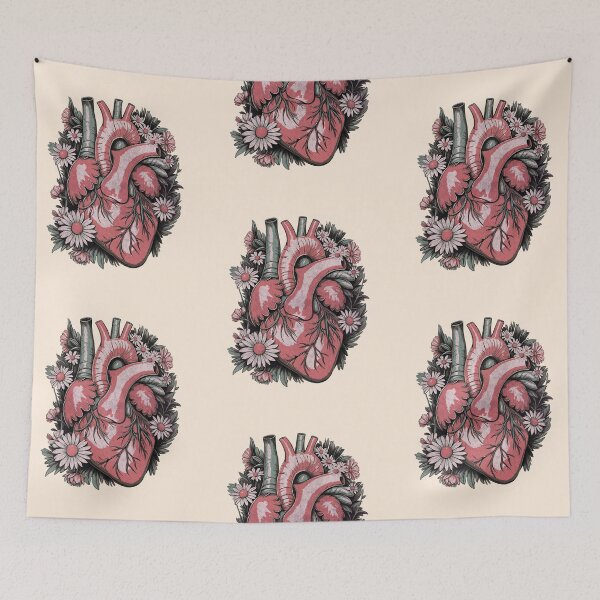 Item preview, Romantic Floral Design for Valentine's Day and Love Gifts, Heart, anatomical heart designed and sold by Collagedream.