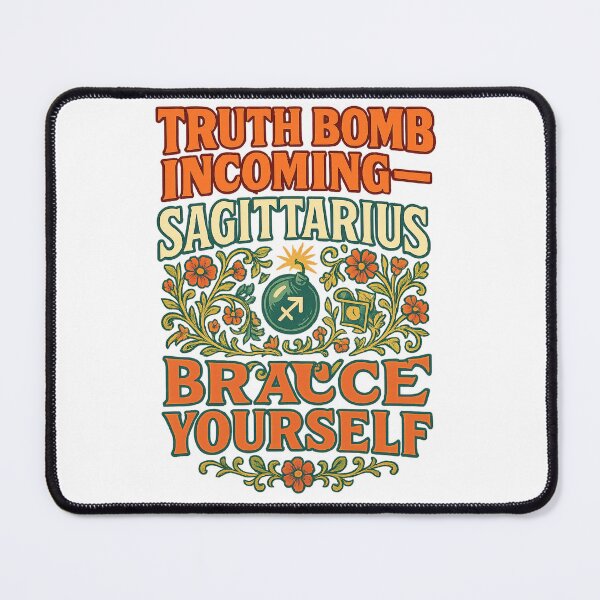 Item preview, Sagittarius "Truth Bomb Incoming - Brace Yourself" Art Nouveau T-Shirt | Blunt Zodiac Humor designed and sold by MySpiritTravels.