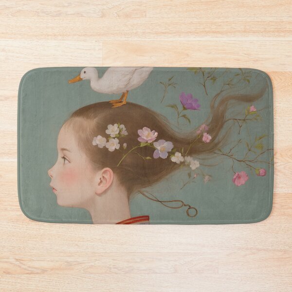 Item preview, Surreal Girl and Her Duck in Gongbi Style designed and sold by yinyuecreation.