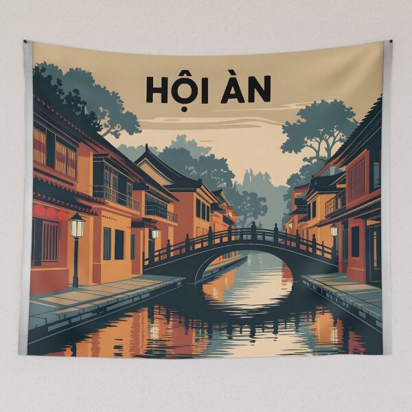 Item preview, Hoi An: Classic Travel Poster Charm designed and sold by LSVart.