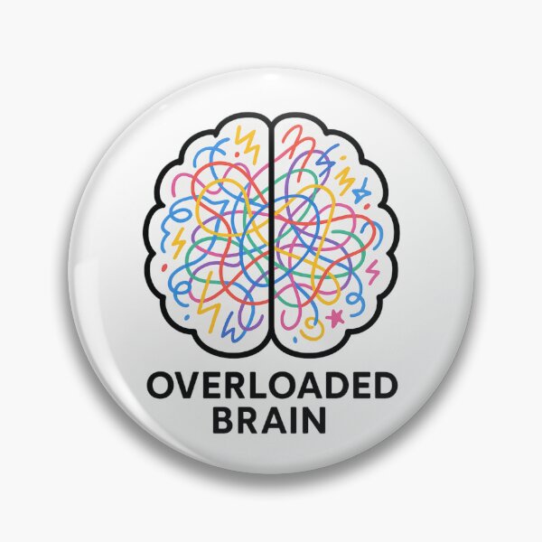 Item preview, Overloaded Brain – Stress and Mental Overload Illustration designed and sold by LoomisDreams.